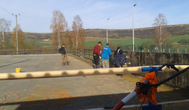 Výstavba klziska rok 2012