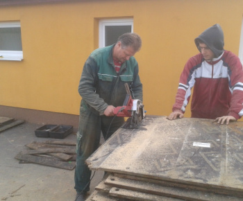 Výstavba klziska rok 2012