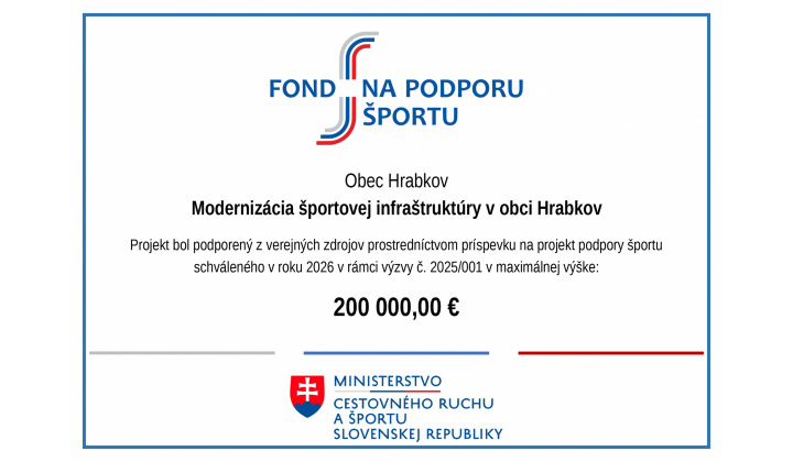 Modernizácia športovej infraštruktúry v obci Hrabkov